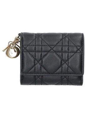 Dior Lady Dior Trifold Lotus Wallet Handbag
